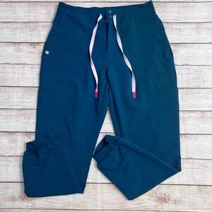 FIGS Zamora Jogger Scrub Pants Women's Medium Petite Teal Blue